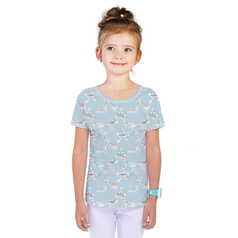 Birds And Flowers Kids  One Piece Tee by CuteKingdom