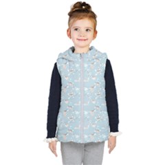 Birds And Flowers Kids  Hooded Puffer Vest by CuteKingdom