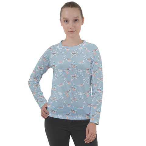 Birds And Flowers Women s Long Sleeve Raglan Tee by CuteKingdom