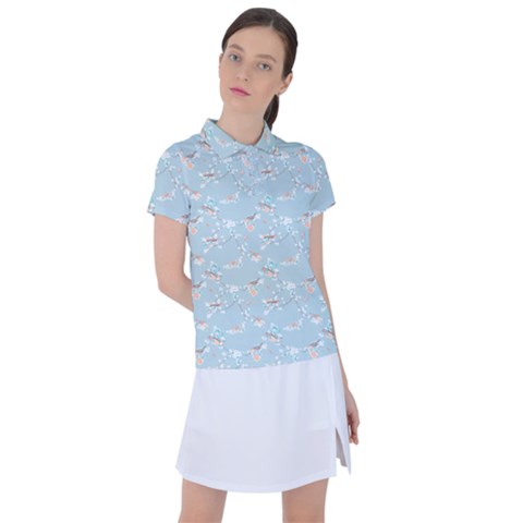 Birds And Flowers Women s Polo Tee by CuteKingdom