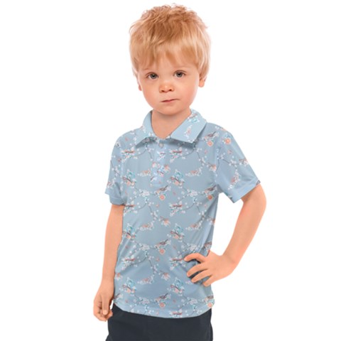 Birds And Flowers Kids  Polo Tee by CuteKingdom