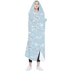 Birds And Flowers Wearable Blanket by CuteKingdom