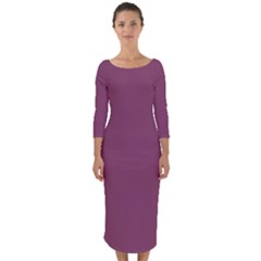 Twilight Lavender - Quarter Sleeve Midi Bodycon Dress