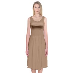 Light Taupe - Midi Sleeveless Dress