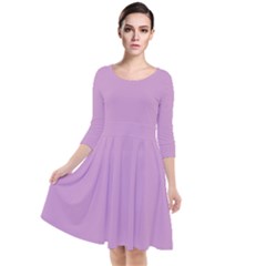 Pastel Violet - Quarter Sleeve Waist Band Dress