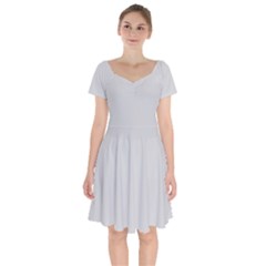  Light Gray - Short Sleeve Bardot Dress by grixelspaanggala