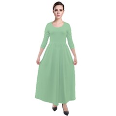 Celadon -  Quarter Sleeve Maxi Velour Dress