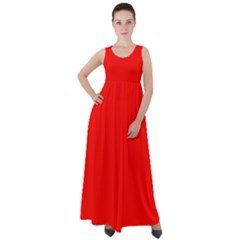 Candy Apple Red -  Empire Waist Velour Maxi Dress