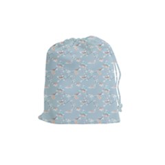 Birds And Flowers Drawstring Pouch (medium) by CuteKingdom