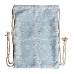 Birds And Flowers Drawstring Bag (large) by CuteKingdom