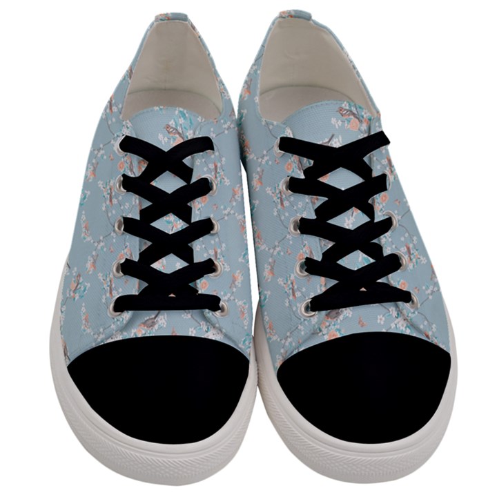 Birds And Flowers Men s Low Top Canvas Sneakers