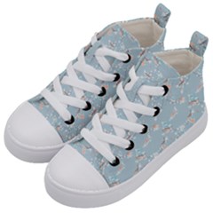 Birds And Flowers Kids  Mid-top Canvas Sneakers by CuteKingdom