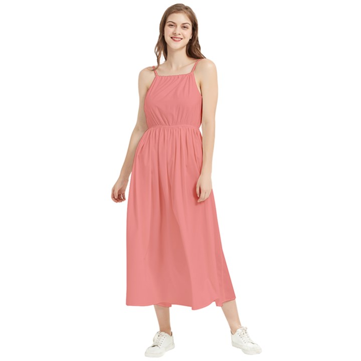  Light Coral - Sleeveless Summer Dress