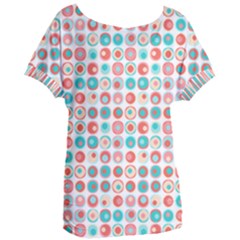 Aqua Coral Circles Women s Oversized Tee by CuteKingdom