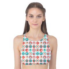 Aqua Coral Circles Tank Bikini Top by CuteKingdom