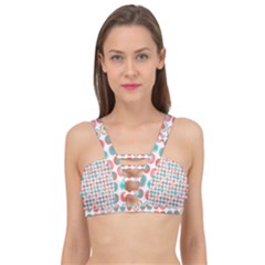 Aqua Coral Circles Cage Up Bikini Top by CuteKingdom