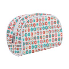 Aqua Coral Circles Makeup Case (small) by CuteKingdom