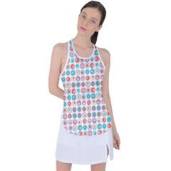 Aqua Coral Circles Racer Back Mesh Tank Top by CuteKingdom