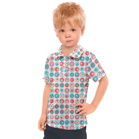 Aqua Coral Circles Kids  Polo Tee by CuteKingdom