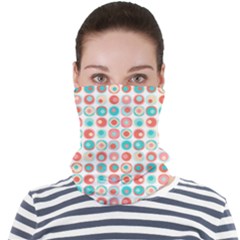 Aqua Coral Circles Face Seamless Bandana (adult)