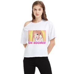 Ok Boomer One Shoulder Cut Out Tee by Dimedrolisimys