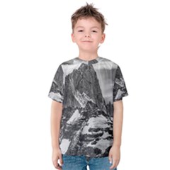 Fitz Roy And Poincenot Mountains, Patagonia Argentina Kids  Cotton Tee