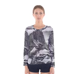 Fitz Roy And Poincenot Mountains, Patagonia Argentina Women s Long Sleeve Tee