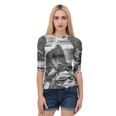 Fitz Roy And Poincenot Mountains, Patagonia Argentina Quarter Sleeve Raglan Tee