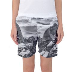 Fitz Roy And Poincenot Mountains, Patagonia Argentina Women s Basketball Shorts