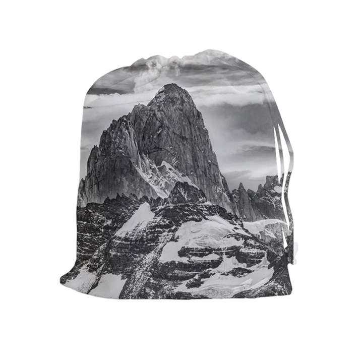 Fitz Roy And Poincenot Mountains, Patagonia Argentina Drawstring Pouch (XL)