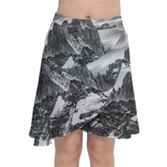 Fitz Roy And Poincenot Mountains, Patagonia Argentina Chiffon Wrap Front Skirt by dflcprintsclothing