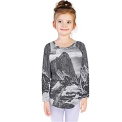 Fitz Roy And Poincenot Mountains, Patagonia Argentina Kids  Long Sleeve Tee