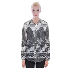 Fitz Roy And Poincenot Mountains, Patagonia Argentina Womens Long Sleeve Shirt