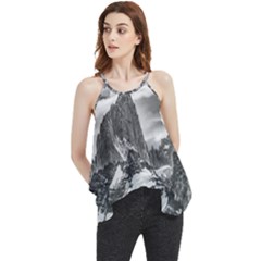 Fitz Roy And Poincenot Mountains, Patagonia Argentina Flowy Camisole Tank Top