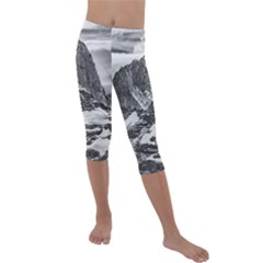 Fitz Roy And Poincenot Mountains, Patagonia Argentina Kids  Lightweight Velour Capri Leggings  by dflcprintsclothing