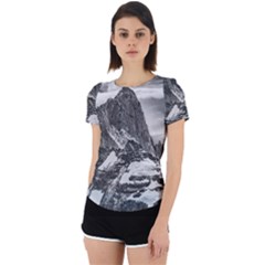 Fitz Roy And Poincenot Mountains, Patagonia Argentina Back Cut Out Sport Tee