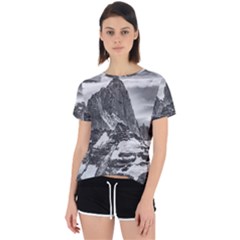 Fitz Roy And Poincenot Mountains, Patagonia Argentina Open Back Sport Tee