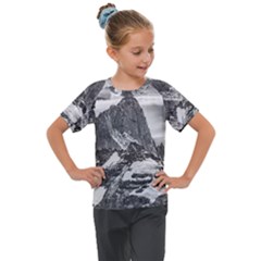 Fitz Roy And Poincenot Mountains, Patagonia Argentina Kids  Mesh Piece Tee