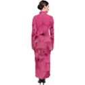 Beauty Pink Rose Detail Photo Turtleneck Maxi Dress View2