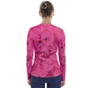 Beauty Pink Rose Detail Photo V-Neck Long Sleeve Top View2