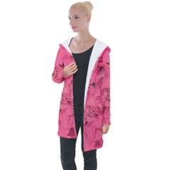 Beauty Pink Rose Detail Photo Longline Hooded Cardigan by dflcprintsclothing