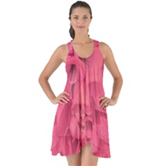 Beauty Pink Rose Detail Photo Show Some Back Chiffon Dress by dflcprintsclothing