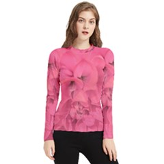 Beauty Pink Rose Detail Photo Women s Long Sleeve Rash Guard by dflcprintsclothing