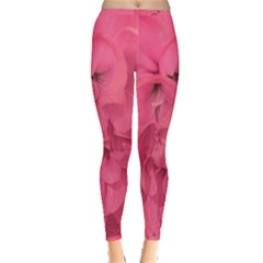 Beauty Pink Rose Detail Photo Inside Out Leggings by dflcprintsclothing