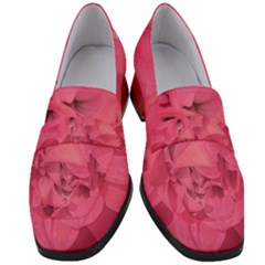 Beauty Pink Rose Detail Photo Women s Chunky Heel Loafers by dflcprintsclothing