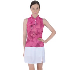 Beauty Pink Rose Detail Photo Women s Sleeveless Polo Tee by dflcprintsclothing