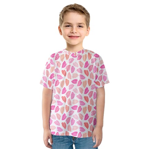 Pink Leaves Kids  Sport Mesh Tee by CuteKingdom