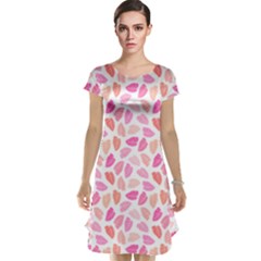 Pink Leaves Cap Sleeve Nightdress by CuteKingdom