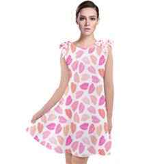 Pink Leaves Tie Up Tunic Dress by CuteKingdom