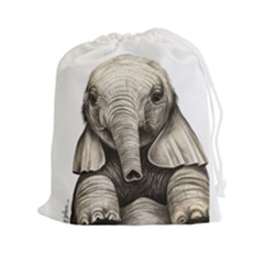 Baby Elephant Drawstring Pouch (2xl) by ArtByThree